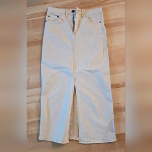 Women's Cream Denim Skirt By OAT NEW YORK